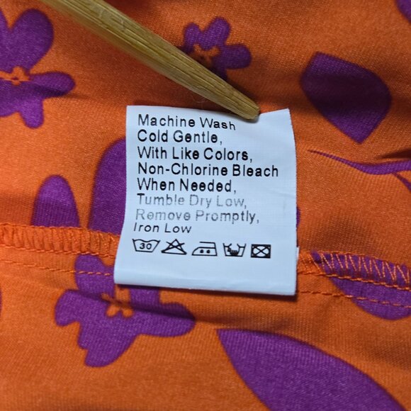 Orange Purple Floral‎ One Shoulder Maxi Dress S Tiered Ruffle Resort Vacation - Picture 5 of 9